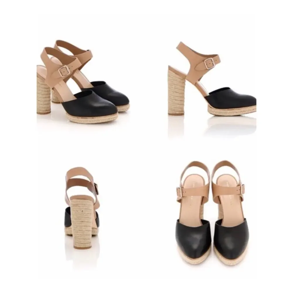 Loeffler Randall Neel Espadrille Pumps Block Heel Sandals Sz 7.5
